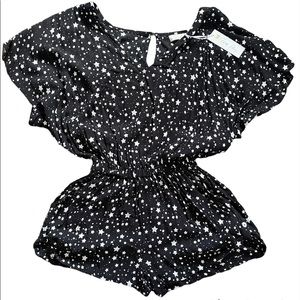 Ava Sky black with white stars shorts romper